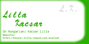 lilla kacsar business card